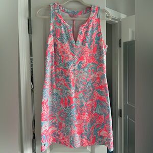 Lilly Pulitzer Vibrant Pink and Blue Floral Mini Dress
